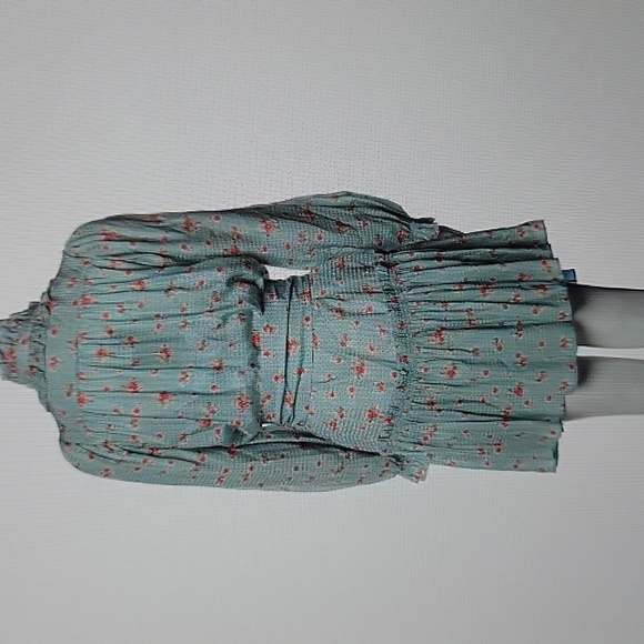 NWT Hunter Bell Blakely Dress Blue Ikat floral print ruffle dress XS - Picture 7 of 10